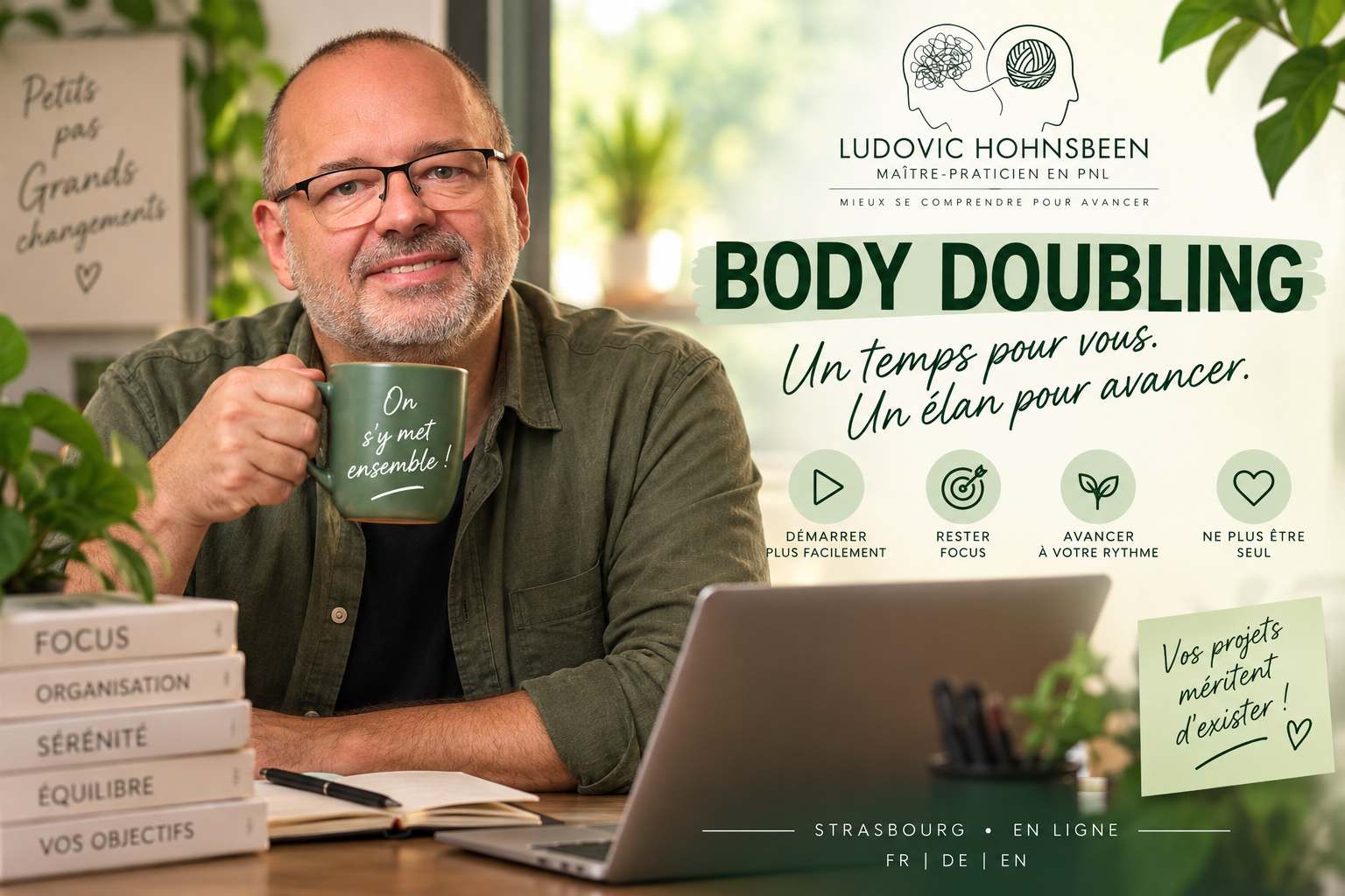 🟢 Body Doubling — 60 minutes en visio - 5€