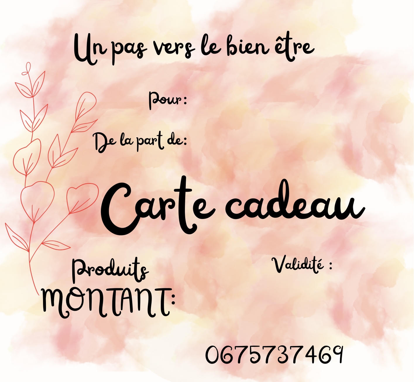 CARTE CADEAU SOINS/ PRODUITS